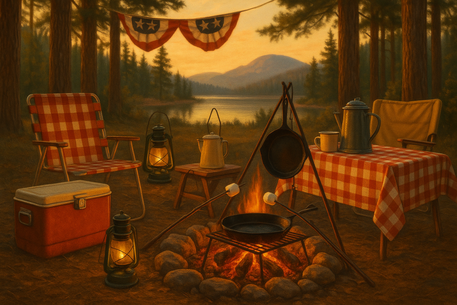 Gear up for campfires, cookouts, and long weekends—classic camping and backyard favorites with a timeless Americana feel.