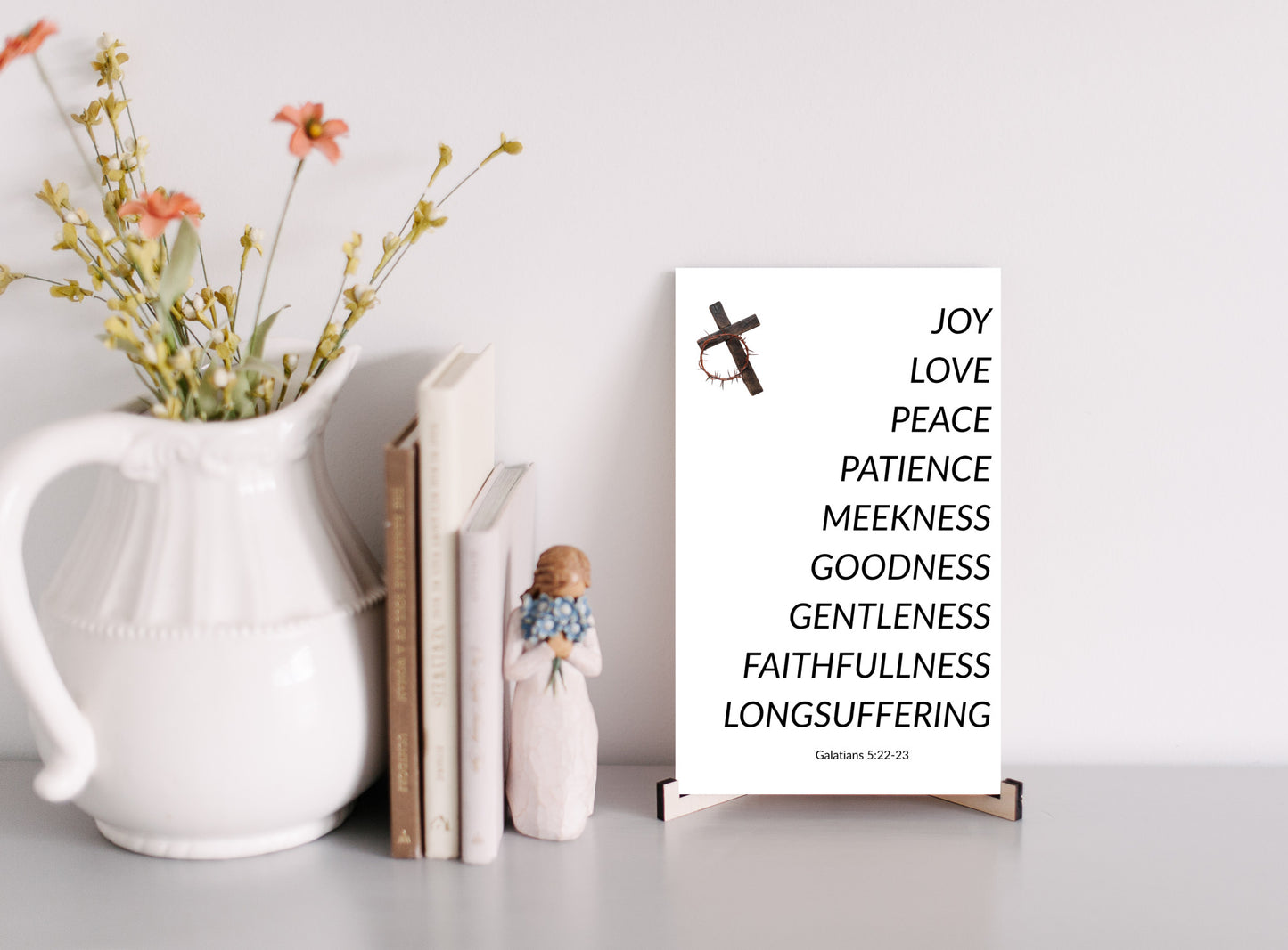 "Fruits of the Spirit” Printed Sign | Joy, Love & Peace Holiday Décor