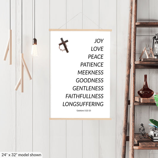“Fruits of the Spirit” Christmas Wall Art – Galatians 5:22-23 Faith Canvas | Joy, Love & Peace Holiday Décor