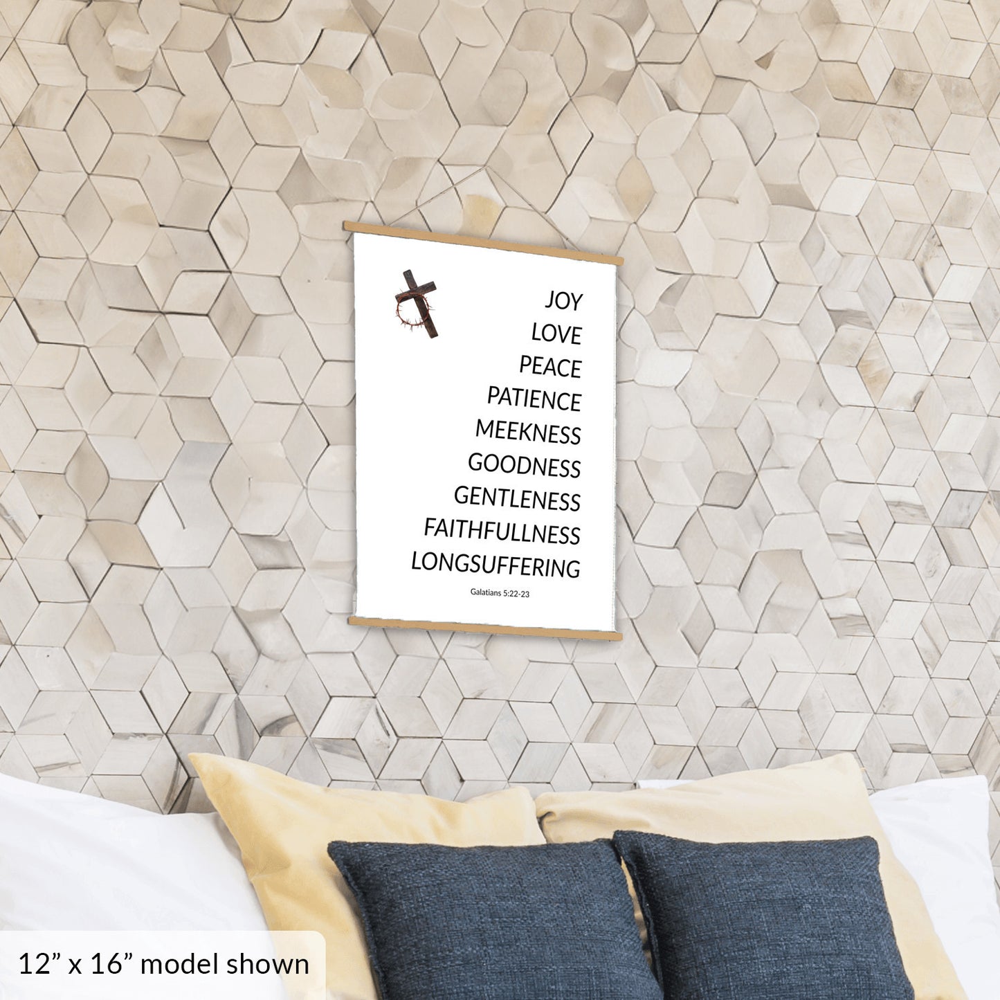 “Fruits of the Spirit” Christmas Wall Art – Galatians 5:22-23 Faith Canvas | Joy, Love & Peace Holiday Décor