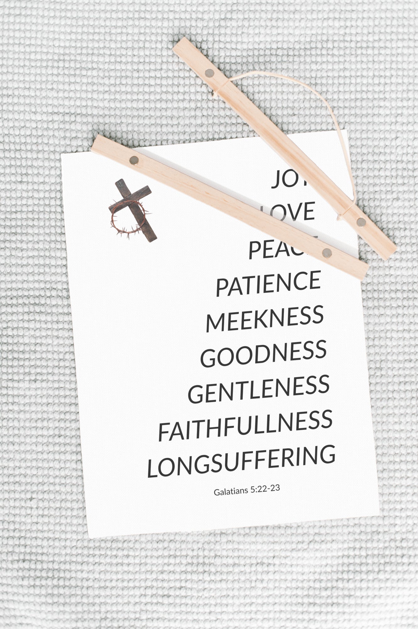 “Fruits of the Spirit” Christmas Wall Art – Galatians 5:22-23 Faith Canvas | Joy, Love & Peace Holiday Décor