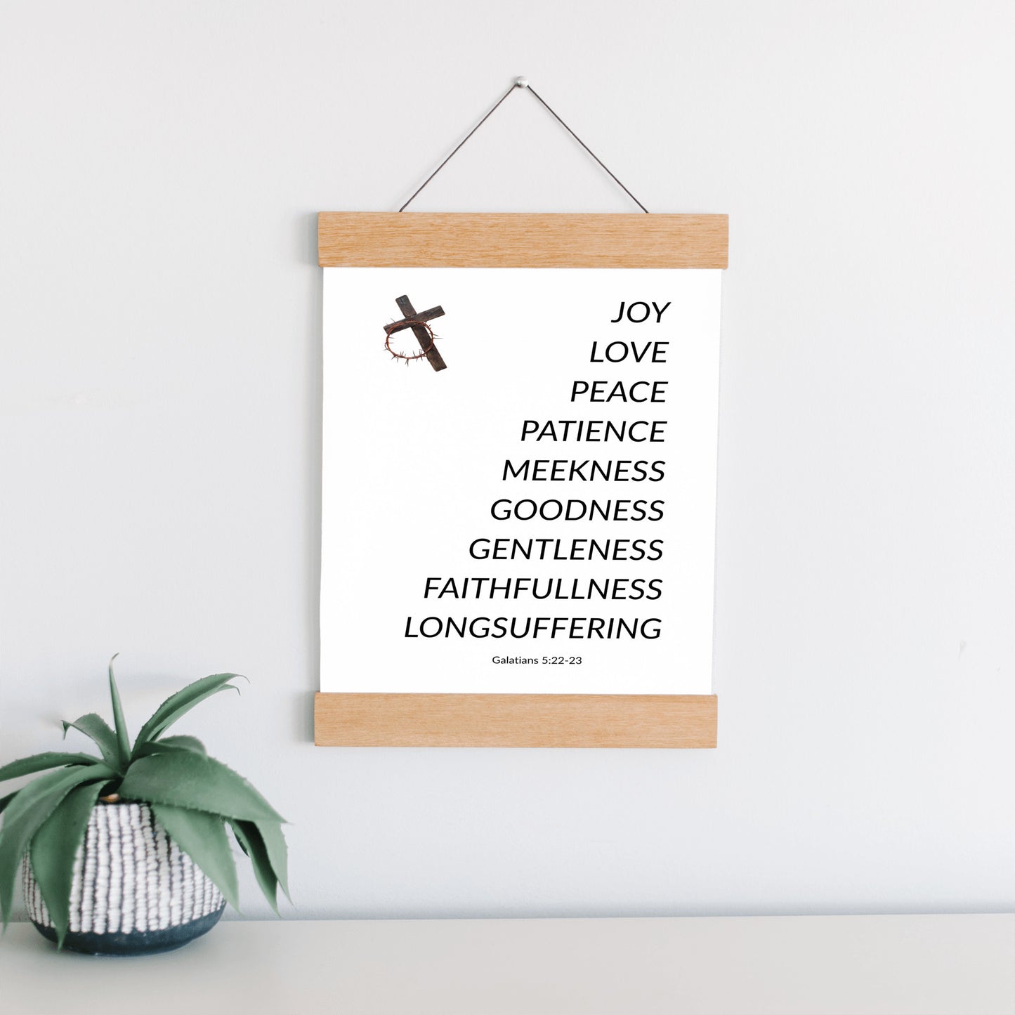 “Fruits of the Spirit” Christmas Wall Art – Galatians 5:22-23 Faith Canvas | Joy, Love & Peace Holiday Décor