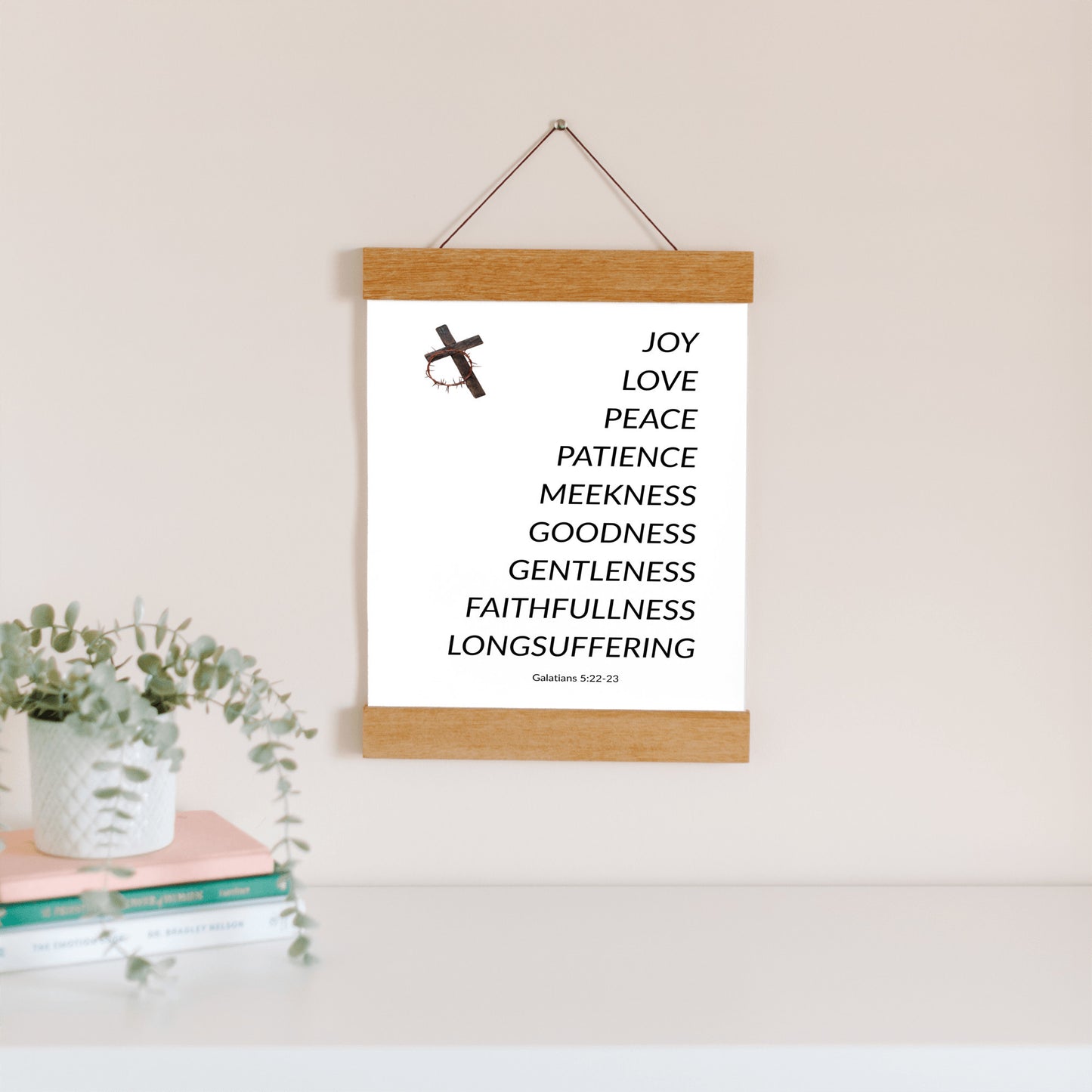 “Fruits of the Spirit” Christmas Wall Art – Galatians 5:22-23 Faith Canvas | Joy, Love & Peace Holiday Décor