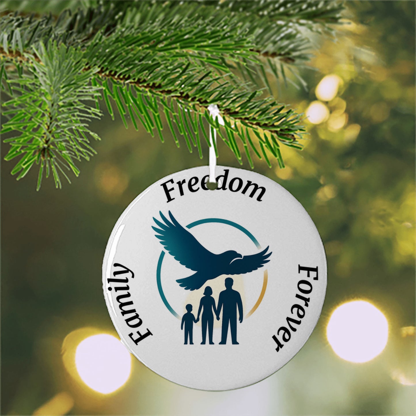 Flint Eagle Legacy Christmas Ornament – Freedom. Family. Forever. Ceramic Keepsake