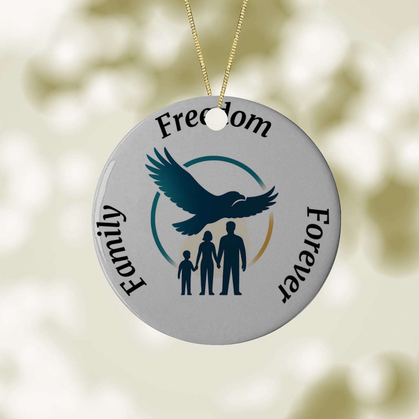 Flint Eagle Legacy Christmas Ornament – Freedom. Family. Forever. Ceramic Keepsake