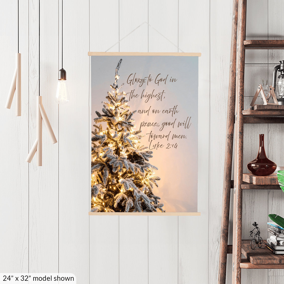 “Glory to God in the Highest” Christmas Hanging Canvas – Faith, Peace & Family Legacy Decor