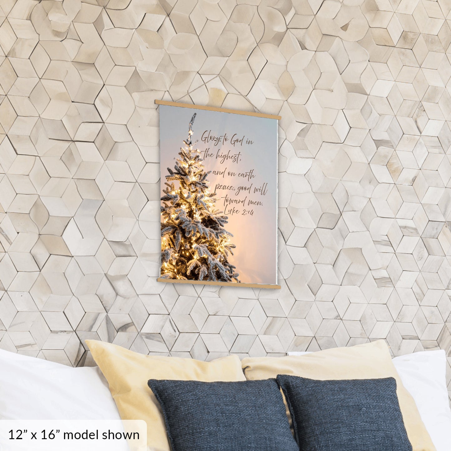 “Glory to God in the Highest” Christmas Hanging Canvas – Faith, Peace & Family Legacy Decor