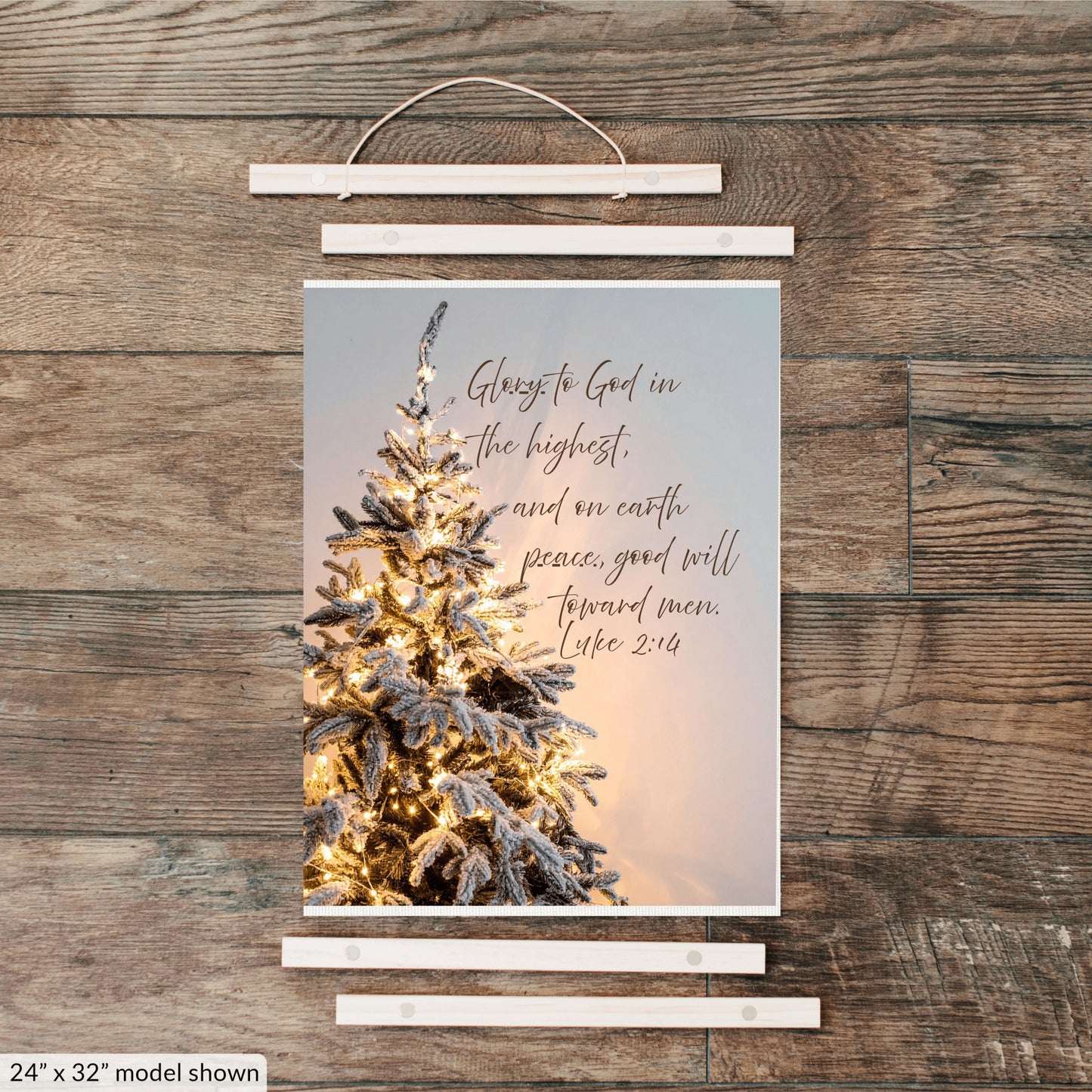“Glory to God in the Highest” Christmas Hanging Canvas – Faith, Peace & Family Legacy Decor